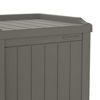 Picture of Suncast 22 Gallon Indoor or Outdoor Backyard Patio Small Storage Deck Box with Attractive Bench Seat and Reinforced Lid, Stone Gray