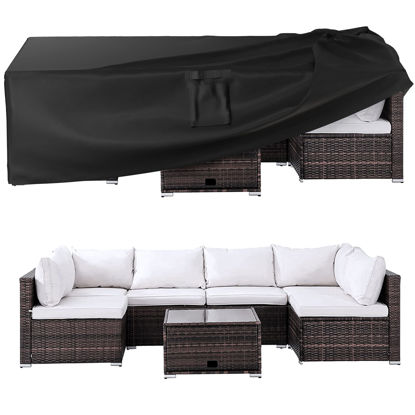 Picture of Ruimoy Patio Furniture Covers, Outdoor Furniture Cover Waterproof, General Purpose, Outside Table and Chair Covers, Heavy Duty 600D (108 Inch L x 82 Inch W x 27.9 Inch H)