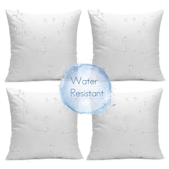 Picture of Ashler Outdoor Pillows, 18 x 18 Pillow Inserts Set of 4, Waterproof Throw Pillow Inserts Hypoallergenic Pillow for Patio, Water Resistant Indoor Outdoor Decorative