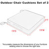 Picture of Favoyard Patio Chair Cushions 19 x 19 x 3 Inch Waterproof Outdoor Seat Cushions for Patio Furniture 3-Year Color Fastness Garden Sofa Couch Pads with Handle & Adjustable Straps Set of 2, Dark Grey