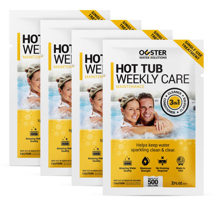 Picture of Bio Ouster 3in1 Weekly Hot Tub Cleaner, Conditioner, Clarifier - Hot Tub Chemicals for Standard & Inflatable Spas - Spa Chemicals for Crystal Clear & Sparkling Clean Water - Made in USA (4 Week Kit)
