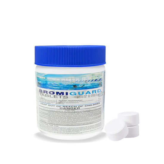 Picture of BROMIGUARD Spa Bromine Tablets 1 Inch 1 Lb for Spa Hot Tub Chemical Sanitizer Bromine Tabs | Long-Lasting 1" Brominating Tablets for Pools | Pre-Stabilized Formula 1 Pound