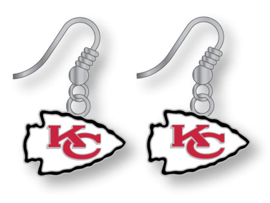 Picture of Aminco NFL Kansas City Chiefs Logo Dangler Earrings , Silver, Size 2.5
