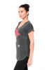 Picture of Ultra Game Women's Standard Vintage Stripe Soft Modal Tee Shirt, Heather Charcoal, Large