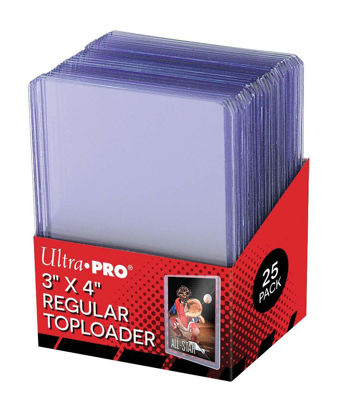 Picture of Ultra Pro 25 3 X 4 Top Loader Card Holder for Baseball, Football, Basketball, Hockey, Golf, Single Sports Cards Top Loads