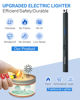 Picture of Electric Candle Lighter Rechargeable Lighters - Valentines Day Gifts for Her Him Easter Basket Stuffers Plasma Arc Lighters Windproof & Flameless USB Rechargeable with Safety Switch (Obisidian Black)