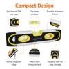 Picture of Amazon Basics 9-inch Easy to Use Magnetic Torpedo Level and Ruler, with 180/90/45 Degree Bubbles, Black, Yellow