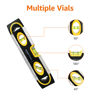 Picture of Amazon Basics 9-inch Easy to Use Magnetic Torpedo Level and Ruler, with 180/90/45 Degree Bubbles, Black, Yellow