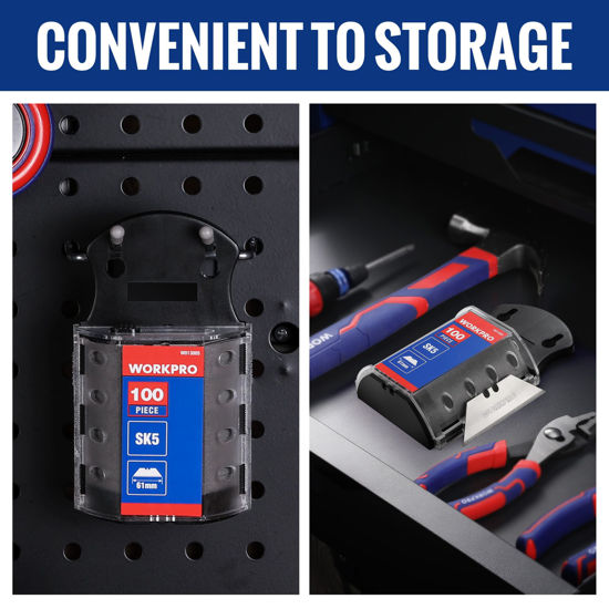 GetUSCart- WORKPRO Utility Knife Blades, SK5 Steel, 100-Pack with Dispenser