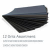 Picture of HSYMQ 24PCS Sand Paper Variety Pack Sandpaper 12 Grits Assorted for Wood Metal Sanding, Wet Dry Sandpaper 120/150/180/240/320/400/600/800/1000/1500/2500/3000 Grit