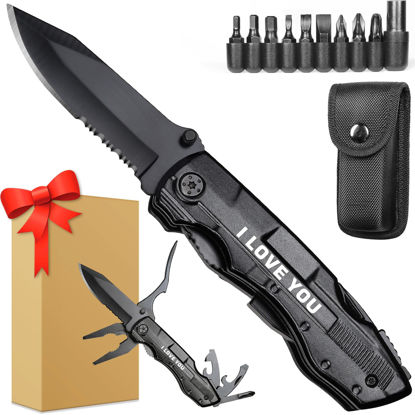 Picture of Gifts for Boyfriend Him Husband Dad Men,Multitool Knife I LOVE YOU,Valentines Day Unique Gifts,Anniversary Cool Gifts for Husband,Fathers Day Birthday Gifts,Christmas Stocking Stuffers,Gadget Gifts