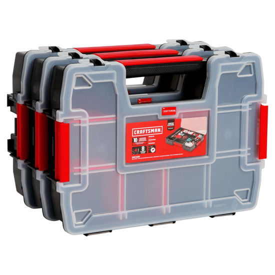 Picture of CRAFTSMAN Storage Organizer, Small Parts Organizer, 3-Packs with 10-Compartments, Lid Includes Secure Latch (CMST60964M)