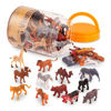Picture of Terra by Battat - 60 Pcs Wild Creatures Tube - Realistic Mini Animal Figurines - Lion, Hippo, Tiger, Bear & More Safari Animals - Plastic Educational Toys for Kids and Toddlers 3 Years +