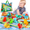Picture of ALASOU 9 PCS Dinosaur Fantastic Creatures Toys with Playmat/Storage Bag|Baby Car Toys for 1 Year Old Boy|1st Birthday Gifts for Toddler Age 1-2|1 Year Old Boy Birthday Gift for Infant 12 18 Months