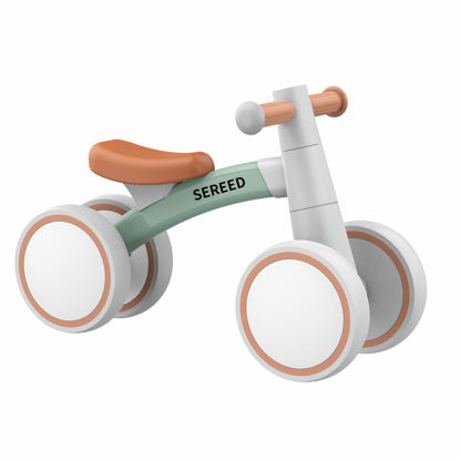 Picture of SEREED Baby Balance Bike for 1-2 Year Olds - 4 Wheels, First Bike for Toddlers, Birthday Gift (Green)