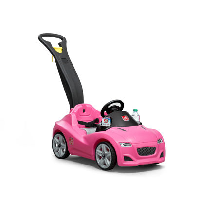 Picture of Step2 Whisper Ride Cruiser Kids Push Car, Ride On Toy, Stroller Substitute, Includes Seat Belt & Horn, Made of Durable Plastic, Max Weight 50 lbs., For Toddlers 1.5-4 Years Old, Pink
