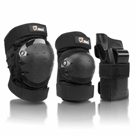 Picture of JBM Adult & Kids Knee Pads Elbow Pads and Wrist Guards for Inline Skating, Roller Skating, Skateboarding, Scootering