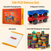 Picture of Gemmicc Magnetic Tiles, Deluxe 136 PCS Building Blocks Magnet Toys for Kids,3D Magnet Puzzles Stacking Blocks for Boys Girls,Huge Set with 2 Cars