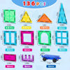 Picture of Gemmicc Magnetic Tiles, Deluxe 136 PCS Building Blocks Magnet Toys for Kids,3D Magnet Puzzles Stacking Blocks for Boys Girls,Huge Set with 2 Cars