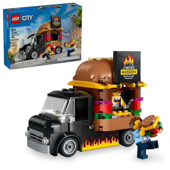 Picture of LEGO City Burger Truck Toy Building Set, Fun Gift for Kids Ages 5 Plus, Burger Van and Kitchen Playset, Vendor Minifigure and Accessories, Imaginative Pretend Play for Boys and Girls, 60404