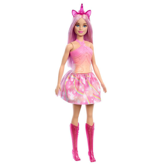 Picture of Barbie Unicorn Doll with Pink Fantasy Hair, Colorful Outfit & Unicorn-Themed Accessories