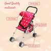 Picture of The New York Doll Collection My First Doll Stroller with Basket & Heart Design Foldable Doll Stroller, Pink