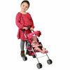 Picture of The New York Doll Collection My First Doll Stroller with Basket & Heart Design Foldable Doll Stroller, Pink