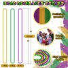 Picture of EOBOH 12PCS Mardi Gras Beads, Green Purple Gold Mardi Gras Metallic Beads Costumes Necklaces Bulk, Mardi Gras Beads Necklace Costumes Accessory Sets for Parade Throws Party Decorations Favor Supplies