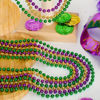 Picture of EOBOH 12PCS Mardi Gras Beads, Green Purple Gold Mardi Gras Metallic Beads Costumes Necklaces Bulk, Mardi Gras Beads Necklace Costumes Accessory Sets for Parade Throws Party Decorations Favor Supplies