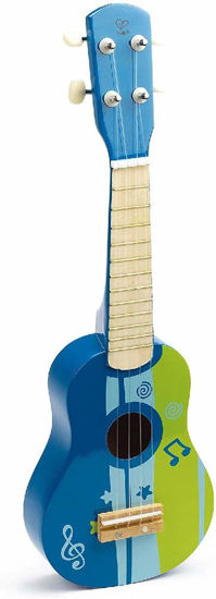 Picture of Hape Kid’s Wooden Toy Ukulele | 21 Inch Wooden Ukulele Musical Instrument with Vibrant Sound and Tunable Nylon Strings for Children, Blue