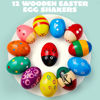 Picture of JOYIN 12 Packs 1.9''*2.7" Wooden Egg Shakers Maracas Percussion Musical for Party Favors, Classroom Prize Supplies, Musical Instrument, Basket Stuffers Fillers, Easter Hunt