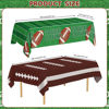 Picture of Football Party Decorations - 2 Pack Football Tablecloth Plastic, Disposable TouchDown Table Cover for Football Sport Birthday Party Supplies Favors Gameday Tailgate Table Decor Accessories, 108x54Inch