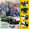 Picture of Uarzt Remote Control Tractor Toy, Kids RC Tractor Set & Truck and Trailer Front Loader - Metal Car Head/8 Wheel/Light, Toddlers Farm Vehicle Toys for 3 4 5 6 7 8 9 Year Old Boys Girls Birthday Gift
