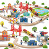 Picture of Tiny Land Train Set 110pcs Wooden Train Set, Toy Train for Boys & Girls with Wooden Train Track, Wooden Toys for 3-7 Years Old Toddlers & Kids, Railway Set Christmas Toys for Kids