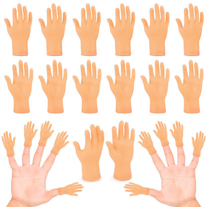 Picture of 30 Pcs Tiny Finger Hands Mini Fingers Funny Hand Puppets, Miniature Small Hands for Finger Puppets Show, Gag Performance, Cute Little Hand Finger for Party Favors