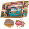 Picture of 1000 Piece Wooden Jigsaw Puzzle Board - 4 Drawers, Rotating Puzzle Table | 30” X 22” Jigsaw Puzzle Table | Puzzle Cover Included - Portable Puzzle Tables for Adults and Kids by Beyond Innoventions