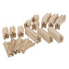Picture of Wooden Train Track 52 Piece Set-18 Feet Of Track Expansion - 5 Distinct Pieces - 100% Compatible with All Major Brands Including Thomas Wooden Railway System: Screen Free Christmas Gift For Toddlers