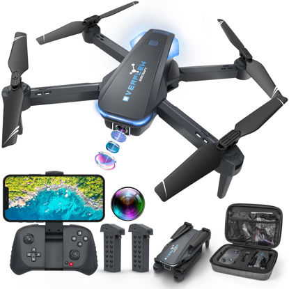 Picture of Drone with 1080P Camera for Beginners and Kids, Foldable Remote Control Quadcopter with Voice Control, Gestures Selfie, Altitude Hold, One Key Start, 3D Flips, 2 Batteries, Toy for Boys Girls