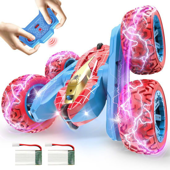 Picture of VRG Remote Control Car, RC Cars for 3 4 5 6 7 Year Old Boys, 360 Flip 4WD RC Stunt Cars with Cool Light Rechargeable Toys for Boys Ages 4-6 5-7 8-13 Birthday Xmas Gifts