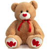 Picture of HollyHOME Big Teddy Bear Stuffed Animal Large Bear Plush with Red Heart for Girlfriend and Kids Valentine's Day 36 inch Tan