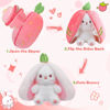 Picture of MIAODAM Bunny Stuffed Animal Reversible Cuddle Bunny Stuffed,Strawberry Bunny Transformed Rabbit Plush Zipper,Carrot That Turns Into Ears Bunnies Plushies Toy Cute Stuffy Doll Easter Girlfriend Gift