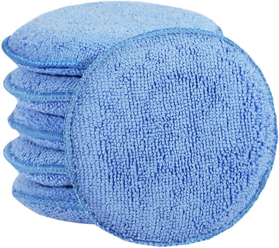 Picture of FONAROLL Microfiber Wax Applicator Pads, Car Wax Applicator, Buffing & Detail Polishing Foam Pads for Car Cleaning and Fine Polishing (5" Diameter, 6 Pack)…