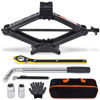 Picture of Car Jack Kit Scissor Jack for Car 2 Ton (4409 lbs) Tire Jack Tool Kit Universal Car Emergency Kit with Lug Wrench Tire Changing Kit for Car SUV