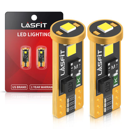 Picture of LASFIT 194 LED Bulb for License Plate Bulb White Bright,T10 168 LED Bulbs Canbus Error Free, 400LM 6000K 192 2825 W5W Bulb for Dome Map Trunk Cargo Lights (2-Pack)