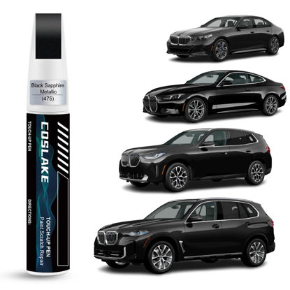Picture of COSLAKE Car Touch Up Paint(Black Sapphire Metallic(475)) for BMW, Car Paint Scratch Repair Kit, Quick & Easy Solution to Repair, 2 in 1 Scratch Remover Pen with Color-Matched