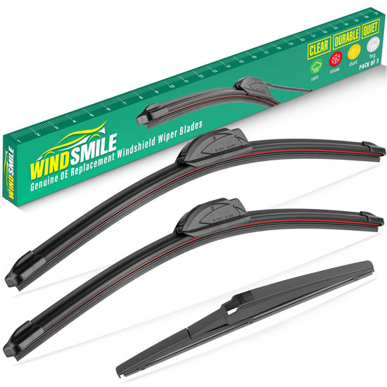 Picture of 24" 17" 12" Windshield Wiper Blades Replacement for Toyota RAV4 2006 2007 2008 2009 2010 2011 2012 RAV 4 Premium All Weather Front Rear Wipers Set - OEM Quality (Pack of 3)