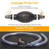 Picture of H-veenjor Gasoline Siphon Hose Pump, Hand Fuel Transfer Pump, High Flow Gas Siphon Pump for water Gasoline Oil Petrol Diesel, Manual Fuel Pump with 2 Premium PVC Hoses