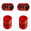 Picture of Tire Valve Stem Caps - 4 Pack Anti-Corrosion Premium Anodized Alloy Tyre Air Valve Caps Universal for Car SUV Bike Red
