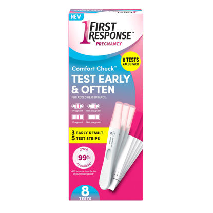 Picture of FIRST RESPONSE Comfort Check Pregnancy Test, 8 Count, Pink & White