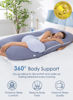 Picture of QUEEN ROSE Pregnancy Pillow, U Shaped Full Body Pillows for Sleeping Support, 55 Inch Maternity Pillow for Pregnant Women with Cooling Silky Cover, Blue